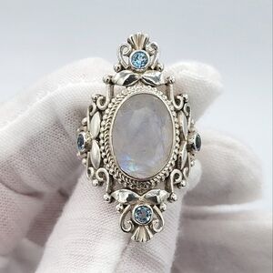Nepal Silver Moonstone Ring #2347